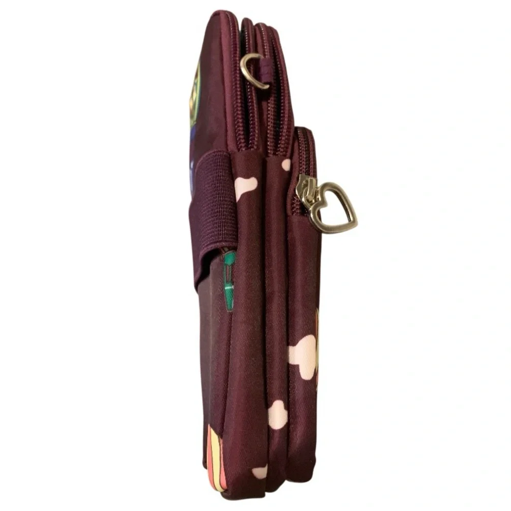 Cell Phone Bag Burgundy Hot Air Balloon Crossbody Halter Wrist Armband Bag 4 Sec